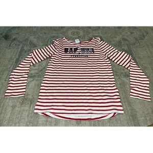 New Gap X Prndleton Kids Girls Shirt Long Sleeve Striped Sz XL 14-16 Red White